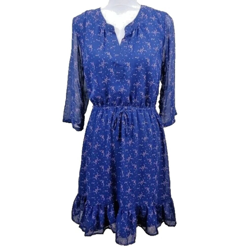 ModCloth Star Print Tie Waist Dress 2X Plus Size Celestial Whimsigoth Fit Flare